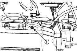 Расположение гайки (1) крепления трубки линии возврата гидроусилителя рулевого управления