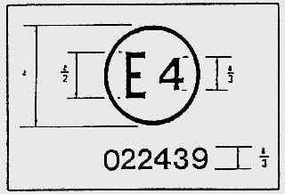 Испытательный номер ЕСЕ определяется по большой букве «Е» и номеру страны происхождения, например, «1» для Германии, «4» для Нидерландов