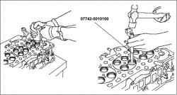Замена направляющей клапана головки блока цилиндров (N22A)