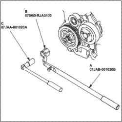 Снятие и установка шкива коленчатого вала (R18A)