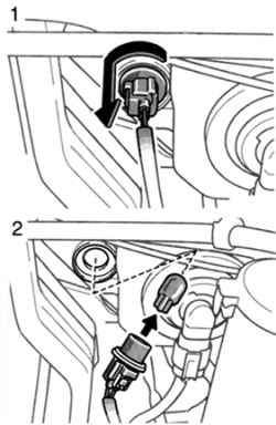 Схема замены ламп фонарей передних указателей поворотов