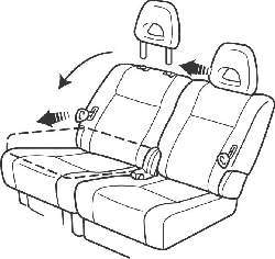 Складывание задних сидений на 3-дверных моделях (1 этап)