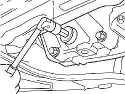 Выворачивание ключом на 10 мм (1) пробки слива жидкости из задней главной передачи на автомобилях с 2001 года и на автомобилях 2WD