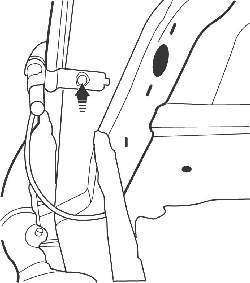 Расположение болта крепления антенны, установленной на крыле автомобиля