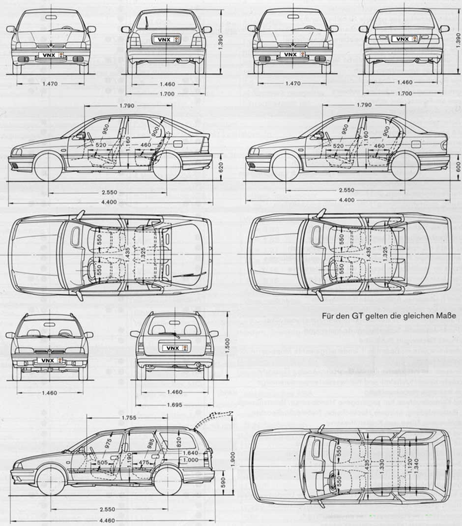 Габаритные размеры Ниссан Примера П10 (dimensions Nissan Primera P10)