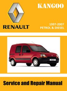 Renault Kangoo Service and Repair Manual с бензиновыми двигателями: D7F 1.2 л, E7J 1.4 л и дизельным F8Q 1.9 л руководство по ремонту и техобслуживанию для СТО Рено Кангу с 1997