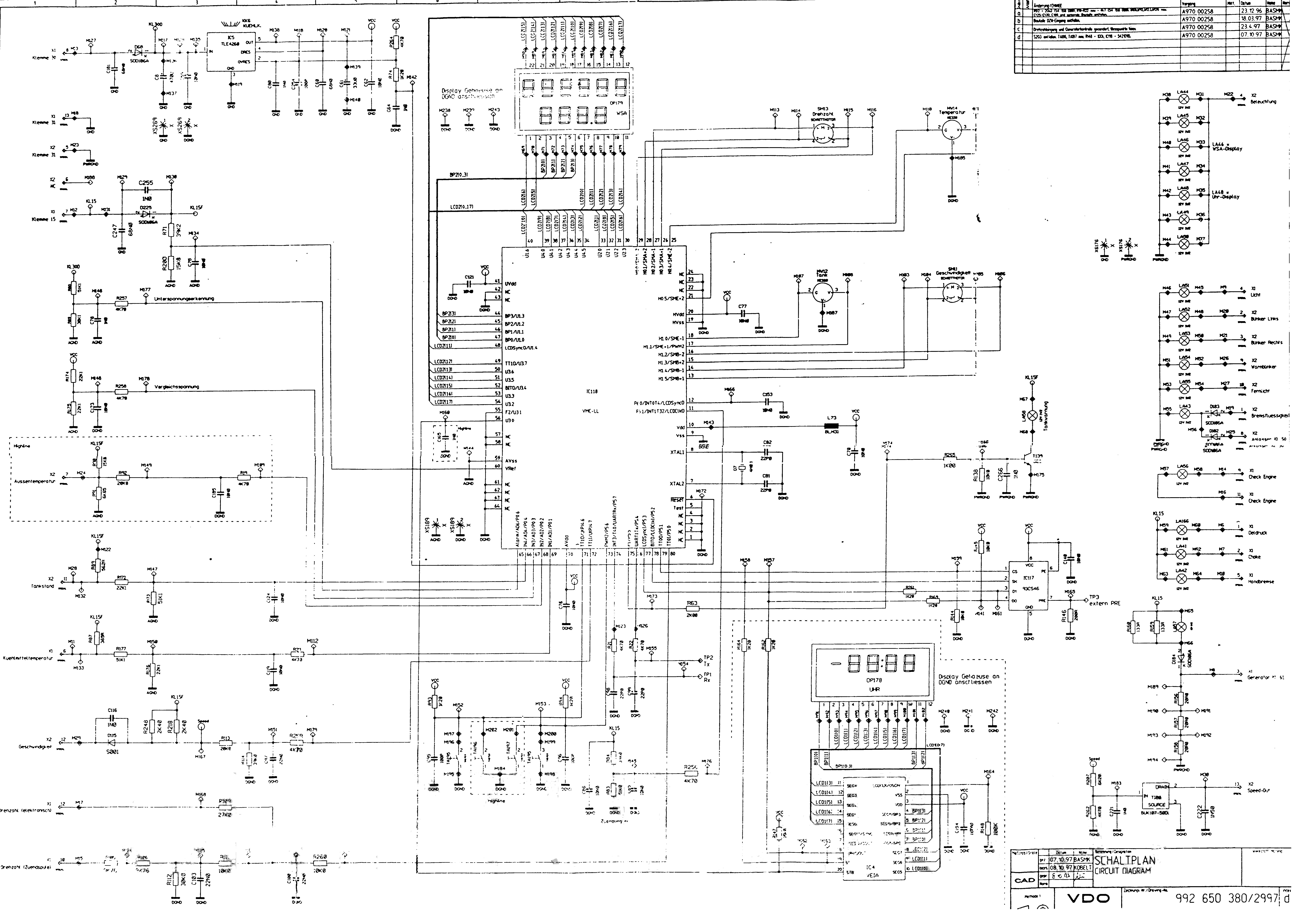 Схема электрических соединений VDO LADA 2170