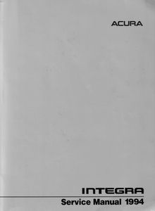 Acura Integra 1994 Service and Repair Manual