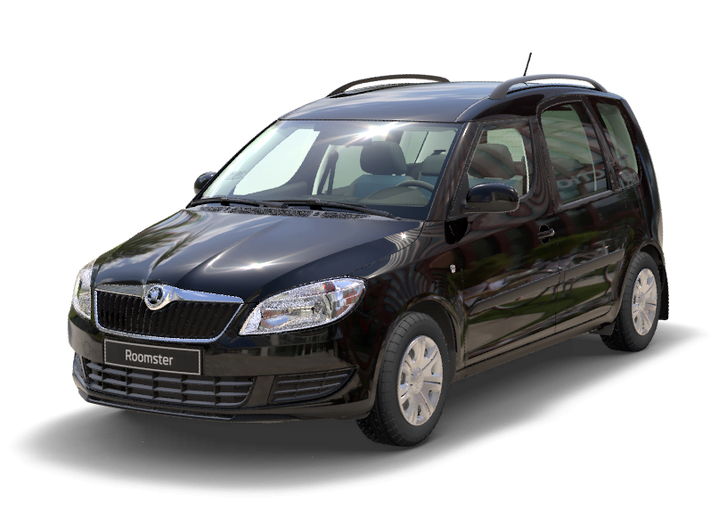 Skoda Roomster синего цвета вид сбоку