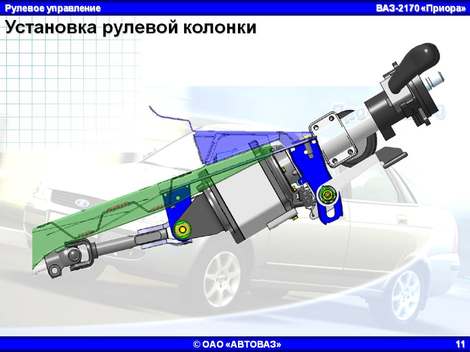 Установка рулевой колонки