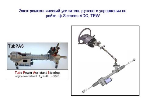 Электромеханический усилитель рулевого управления на рейке фирмы Siemens-VDO, TRW