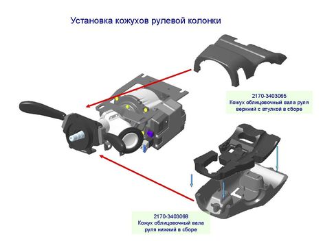 Установка кожухов рулевой колонки