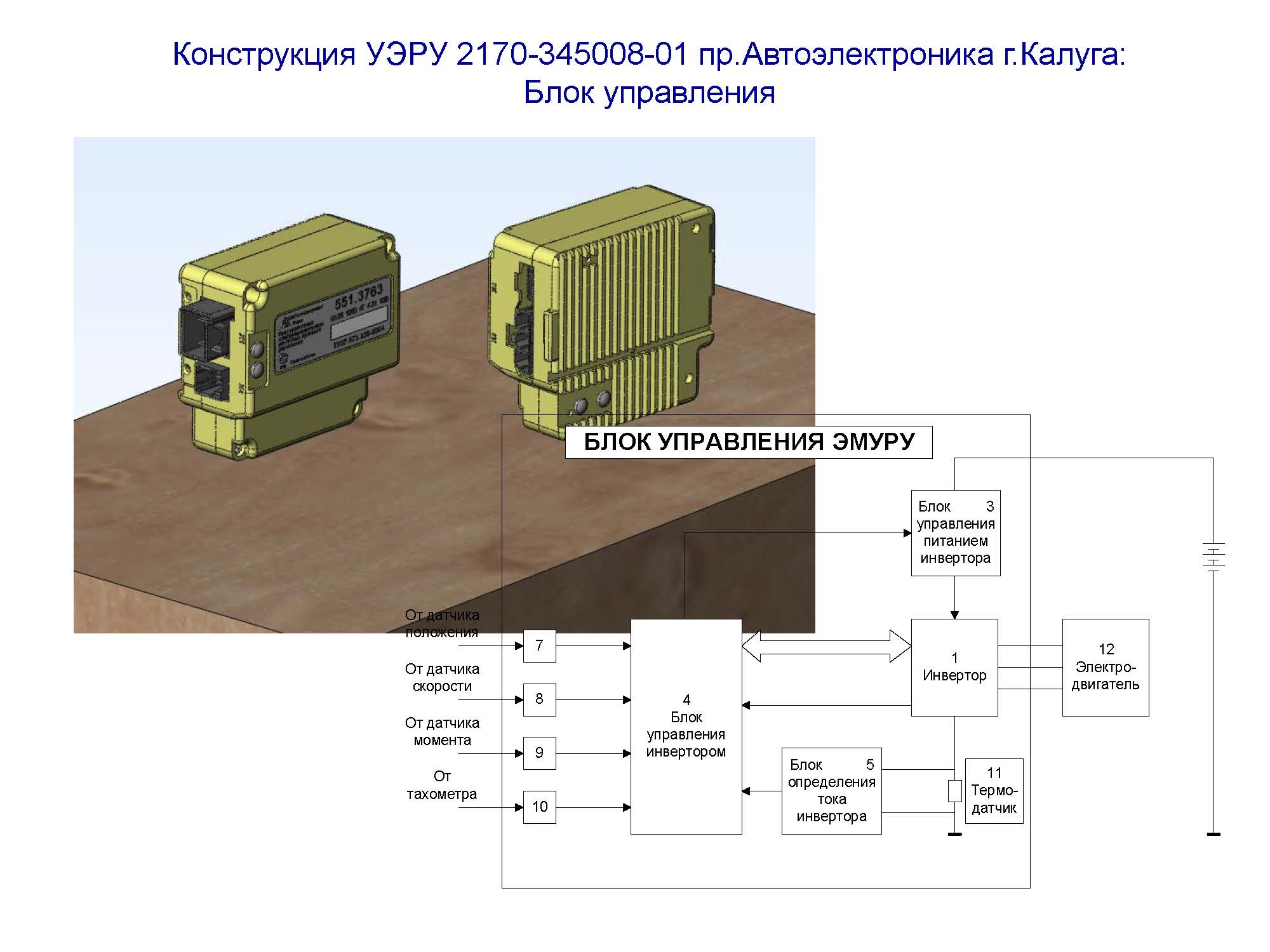 Конструкция УЭРУ 2170-345008-01 пр.Автоэлектроника г.Калуга: Блок управления