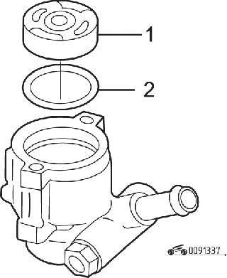 Установка в корпус уплотнительного кольца (2) и нажимного диска (2)