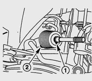 Расположение хомутов (1 и 2) крепления защитного гофрированного чехла рулевого механизма