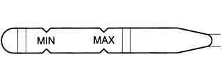 Масляный щуп. Разница между «MAX» и «MIN» составляет 0,4 л