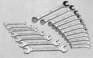 Набор гаечных ключей размерностью от 6 до 19 мм. Набор комбинированных ключей размерами 10, 13, 17, 19 мм