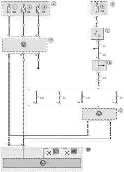 Схема 10а. Соединения антиблокировочной системы тормозов (АБС)