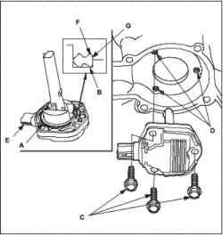 Снятие и установка датчика уровня моторного масла (R18A)