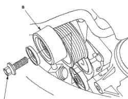 Снятие и установка шкива автоматического натяжителя приводного ремня (N22A)