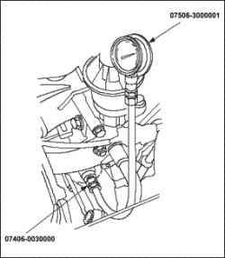 Проверка давления моторного масла (R18A)