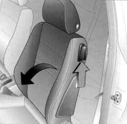 Складывание спинки переднего сиденья
