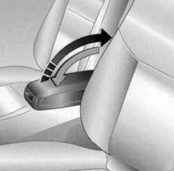 Регулировка переднего подлокотника водительского сиденья