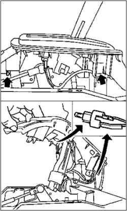 Замена лампы накаливания индикатора переключения передач в консоли рычага переключения передач (AF 13-II)