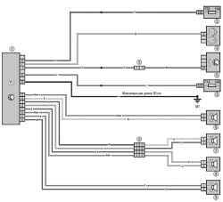 Схема 20. Подключение динамиков акустической системы