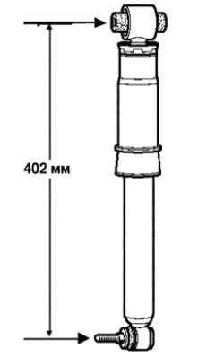 Измерение длины заднего амортизатора