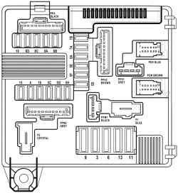 Блок, расположенный в коммутационном блоке двигателя (в моторном отсеке)