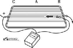 Определение обрыва нагревательного элемента заднего стекла в зоне А–В