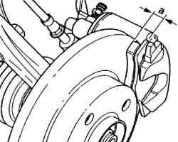 Контроль толщины накладок тормозных колодок передних колес