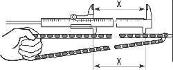 Измерение расстояния между звеньями цепи