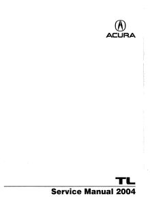 Acura TL 2004 Service and Repair Manual